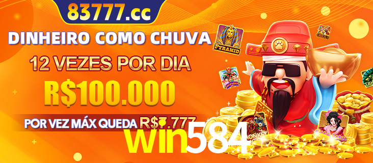 Banner do programa de recompensas Recomende para amigos do win584, detalhando os bônus por convidar amigos, com prêmios que chegam a R$288.888.