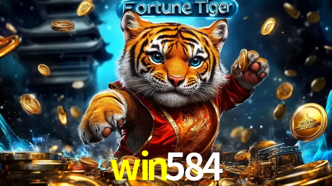 Imagem promocional do jogo de slot Fortune Tiger, com um tigre majestoso em traje tradicional cercado por uma fortuna em moedas de ouro, disponível agora no cassino win584.